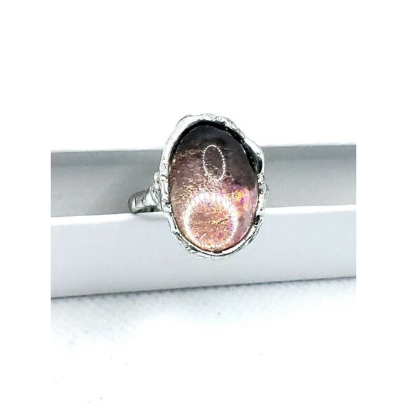 Rainbow orb Ring handmade adjustable Gothic metalwork - Picture 11 of 12